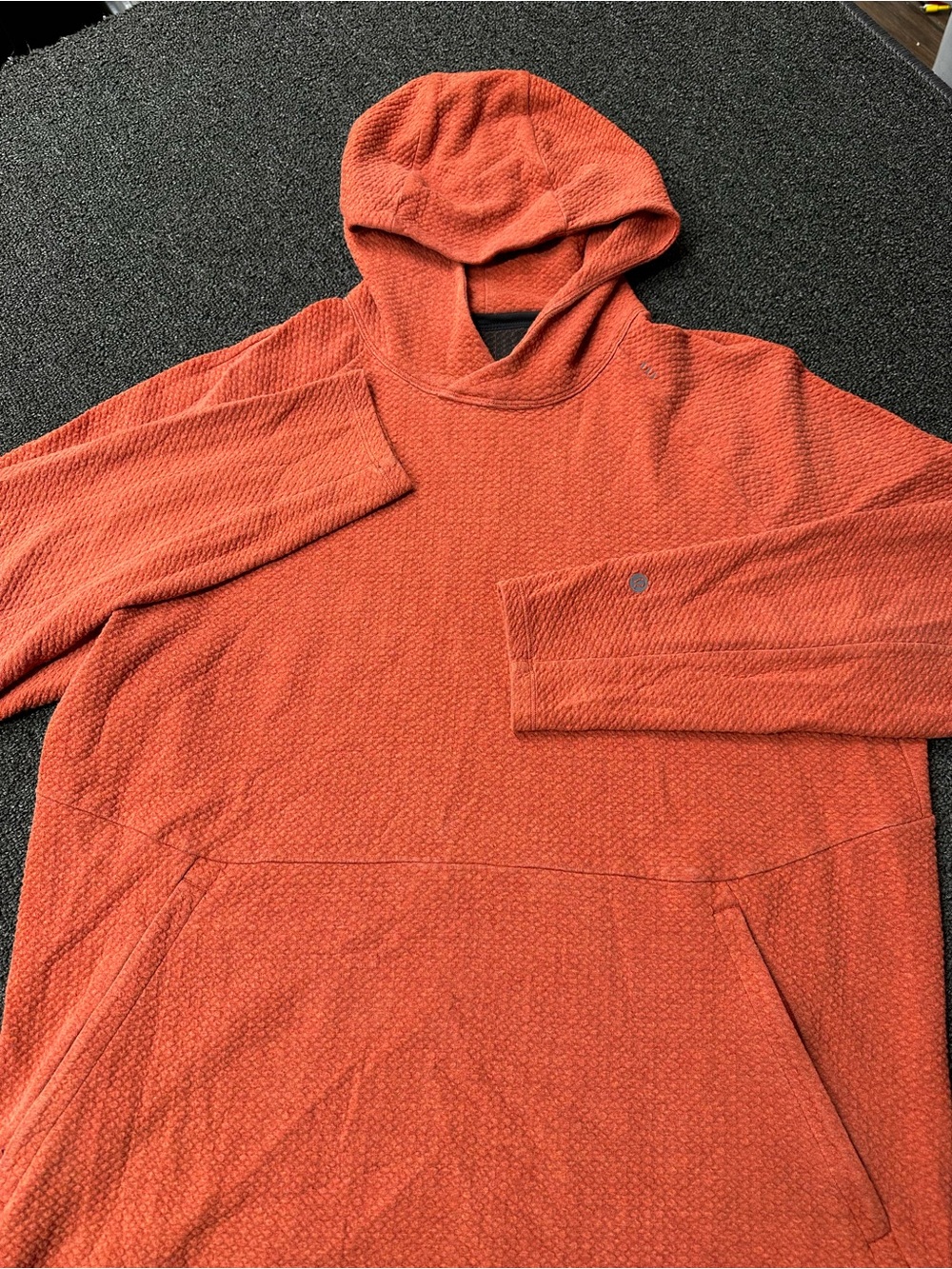 Lululemon Mens XL Red At Ease Textured Pullover Hoodie Sweatshirt LM3BF7S